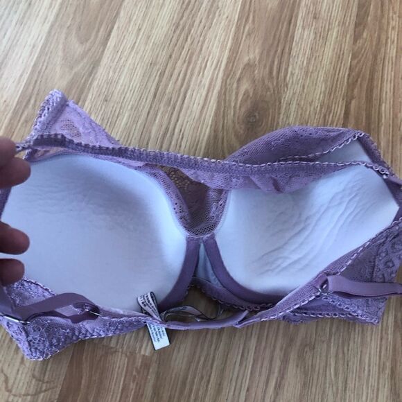 Victoria's Secret Dream Angels Lavender Purple Lace Halter Lined Demi Bra 32DDD - Picture 10 of 12